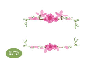 Botanical Pink Floral Open Rectangle Border: A Versatile Design Asset