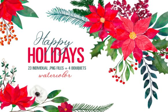 Christmas Floral Clipart Xmas New Year: Elevating Seasonal Design Projects