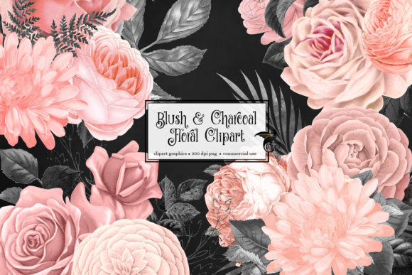 Elevating Digital Design: The Strategic Value of Blush and Charcoal Floral Clipart in Modern Branding