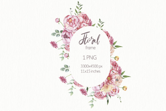 Elevating Visual Design with Watercolor Peonies Floral Wreath Clipart