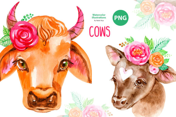 Evaluating Cute Floral Cows Clipart for Creative Projects