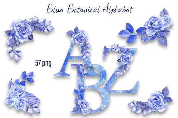 Evaluating the Blue Floral Rose Botanical Alphabet for Design Projects