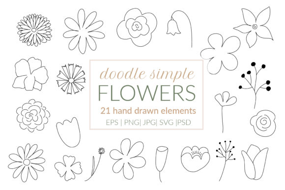 Floral Doodle SVG and Flowers Doodle Spring: Elevating Creative Projects with Simple Line Art