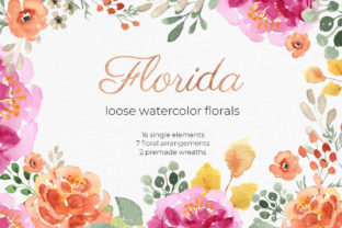 Florida Watercolor Floral Cliparts: Elevating Design with Hand-Painted Botanical Elements