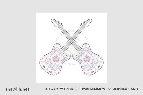 Guitars and Ethnic Floral Mandala Design Guide