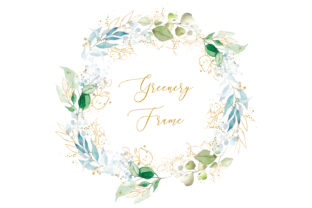 Integrating Greenery Floral Gold Frame Clipart into Professional Design Workflows