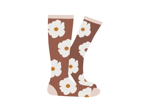 Long Socks with White Floral Element: A Versatile Asset for Digital and Physical Design