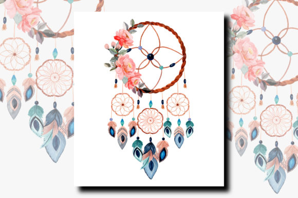 Watercolor Dream Catcher with Floral 8 Design Guide