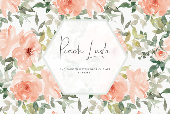 Watercolor Peach Floral Clipart Set: Elevating Your Creative Projects with Hand-Painted Elegance