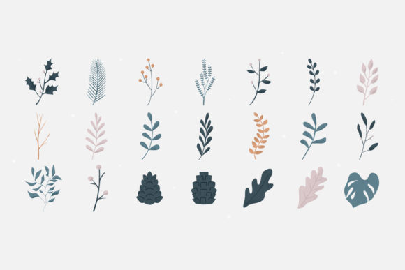 Winter Floral Decorative Foliage Flowers: Elevating Seasonal Design with Botanical Illustrations